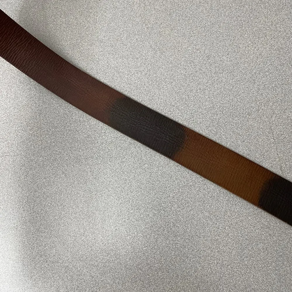 Fossil Leather Belt Mens 38 Brown Silver Roller Buckle Casual Classic 1.75